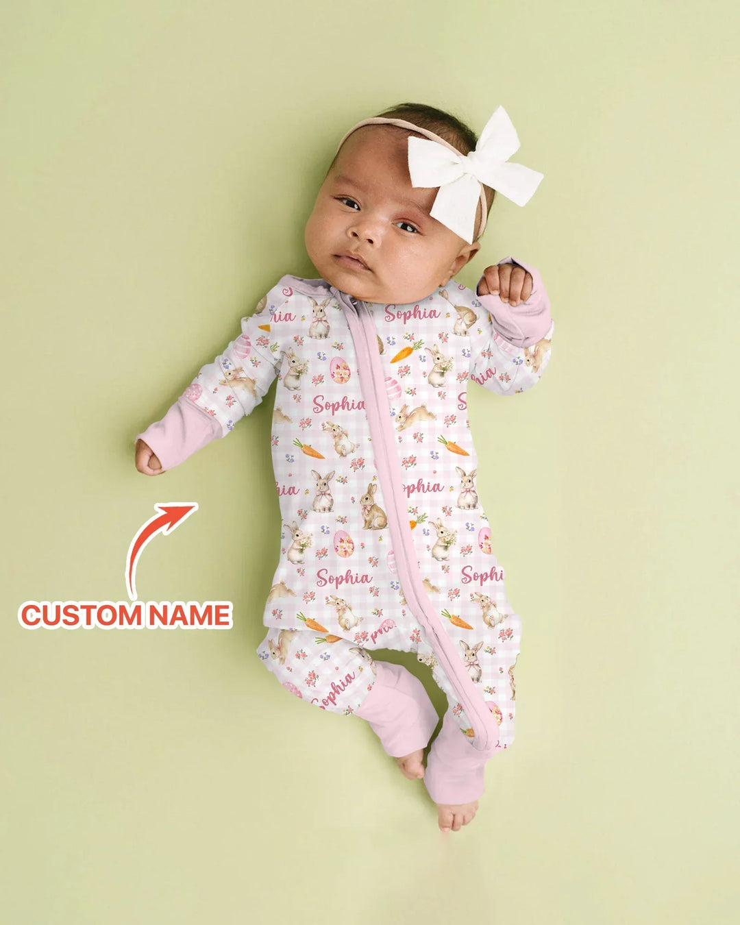 Custom Name Bunny Garden Convertible Zippy