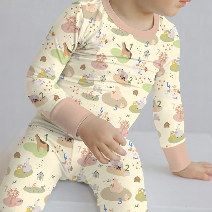 Farm Animal Counting Two Piece Long Sleeve Pajama Set