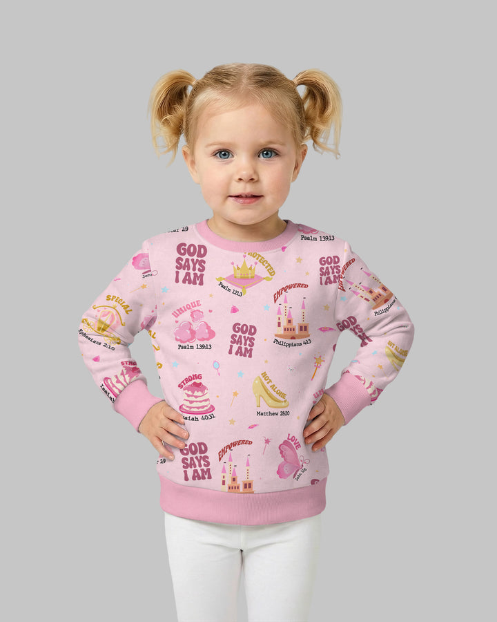 God Says I Am Girl Crewneck Sweatshirt