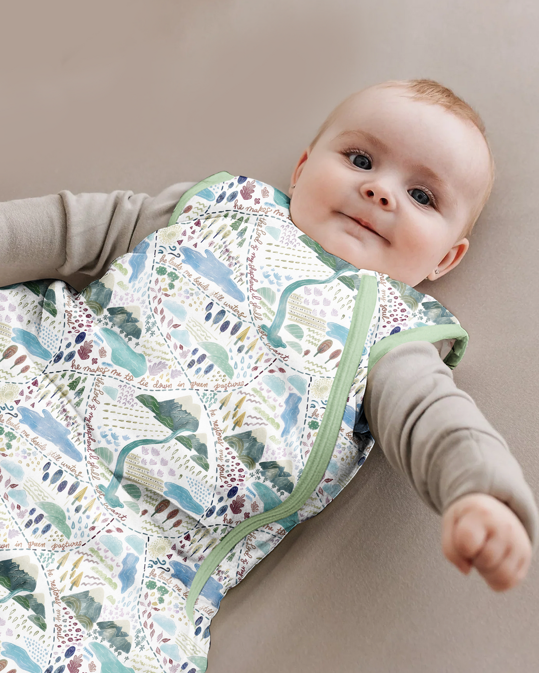 Whimsical Psalms 23 Map Bamboo Sleep Bag