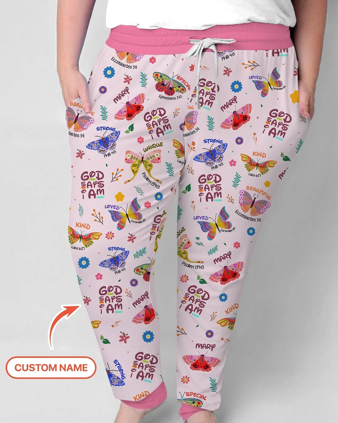 Custom Name God says I am Butterfly Bamboo Women Pajama Set