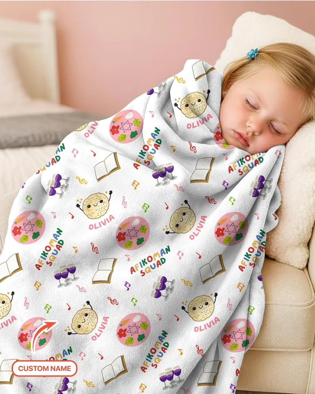 Custom Name Passover Afikoman Squad Blanket