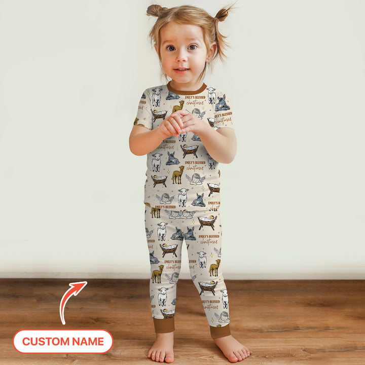 Zweiteiliges, kurzärmliges Pyjama-Set mit Marienkäfern