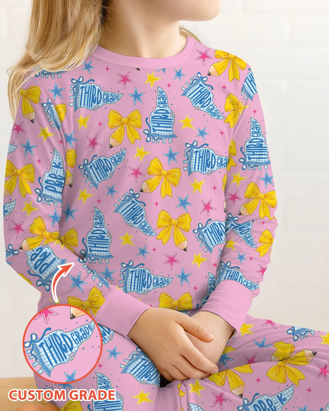 Conjunto de pijama de dos piezas de bambú con mangas largas, plantilla PERSONALIZADA