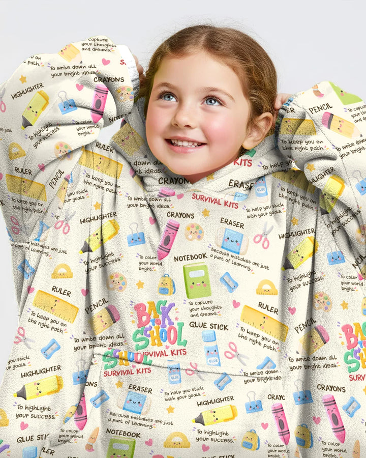 Back To School Survival Kit Bamboo Blanket Hoodie