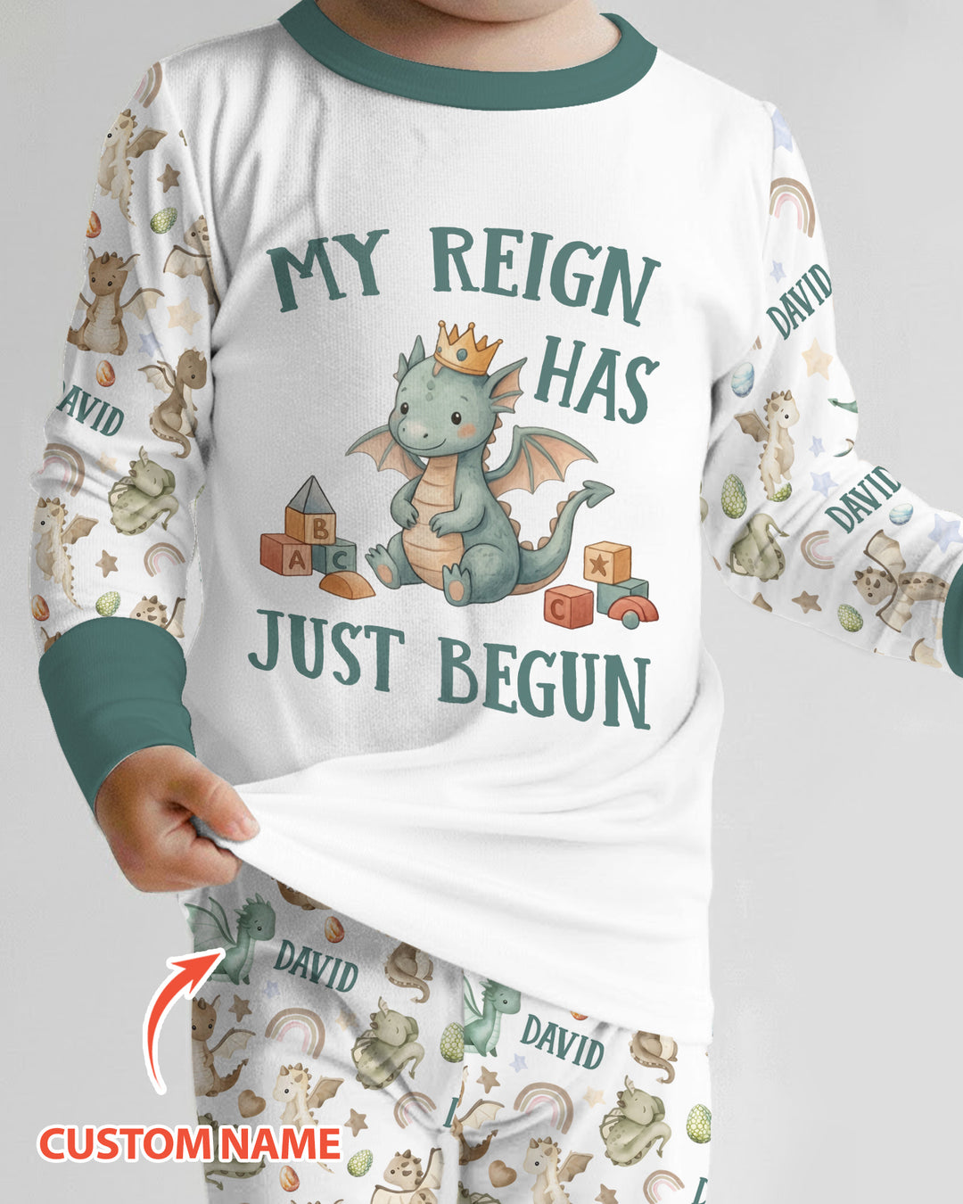 My Reign Has Just Begun Custom Name Bamboo Two Piece Long Sleeve Pajama Set
