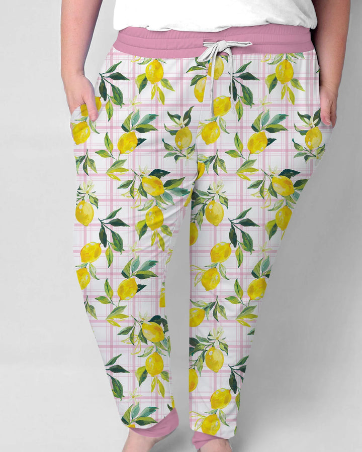 Conjunto de Pijama de Bambú para Mujer con Limones Mediterráneos a Juego para Toda la Familia