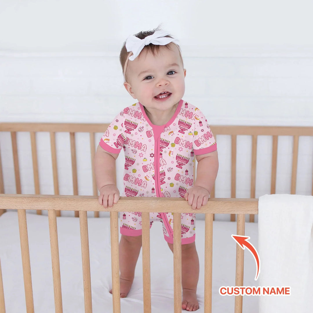 Custom name Happy Hanukkah 2025 Shorty Zippy