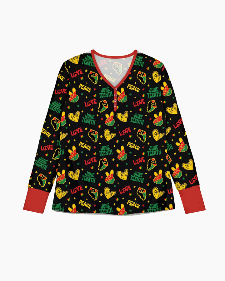 Peace Love Juneteenth Bamboo Women Pajama Set