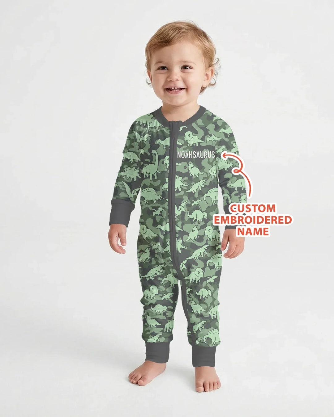 Custom Name Embroidered Matching With Dadasaurus Bamboo Convertible Zippy