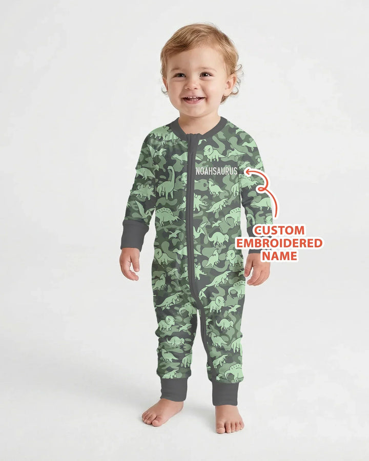 Custom Name Embroidered Matching With Dadasaurus Bamboo Convertible Zippy