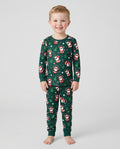 Santa's Christmas Dance Party Bamboo Two Piece Long Sleeve Pajama Set