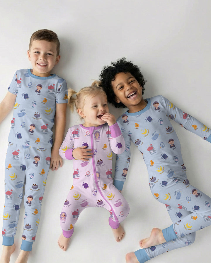 Cute Ramadhan Mubarak Two Piece Long Sleeve Pajama Set