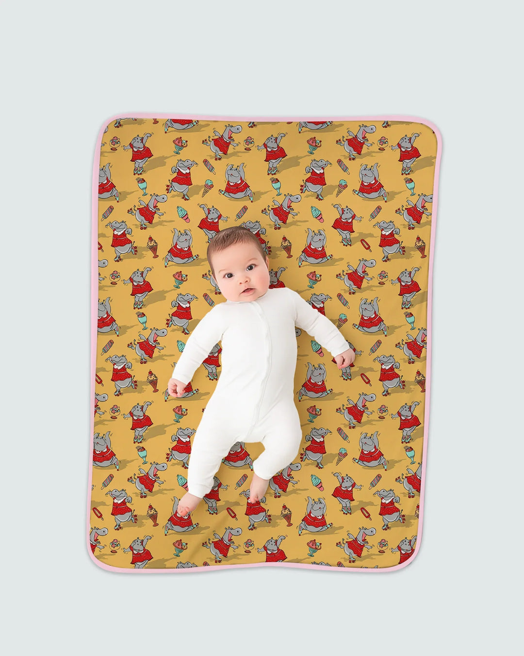 Dancing Hippo Treats Bamboo Blanket