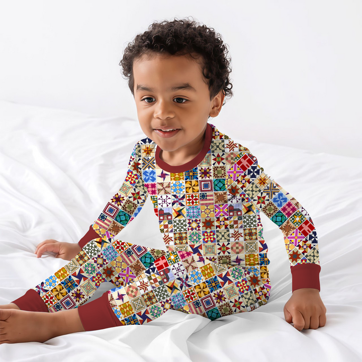 Heritage Quilt Two Piece Long Sleeve Pajama Set
