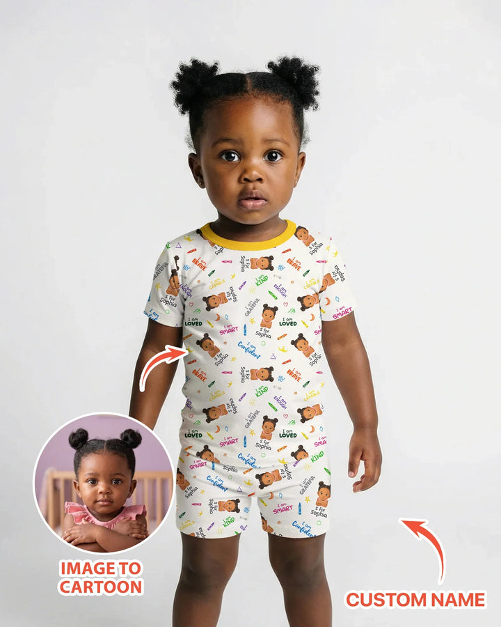 Zweiteiliges Pyjama-Set mit kurzen Ärmeln und Shorts im Sommer-Design