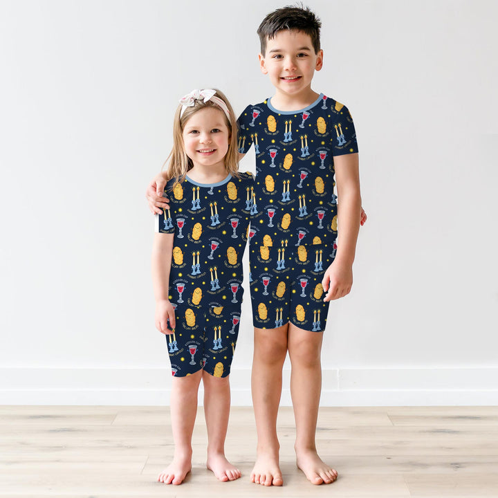 Shabbat Eve Two Piece Short Sleeve Shorts Pajama Set