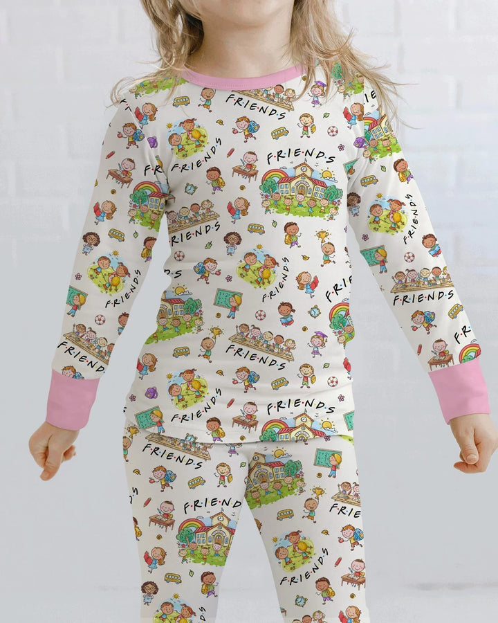 School Friends Forever Bamboo Two Piece Long Sleeve Pajama Set