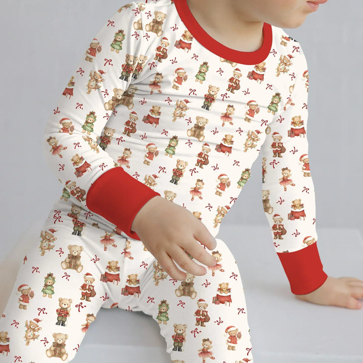 Christmas Teddy Bears Two Piece Long Sleeve Pajama Set