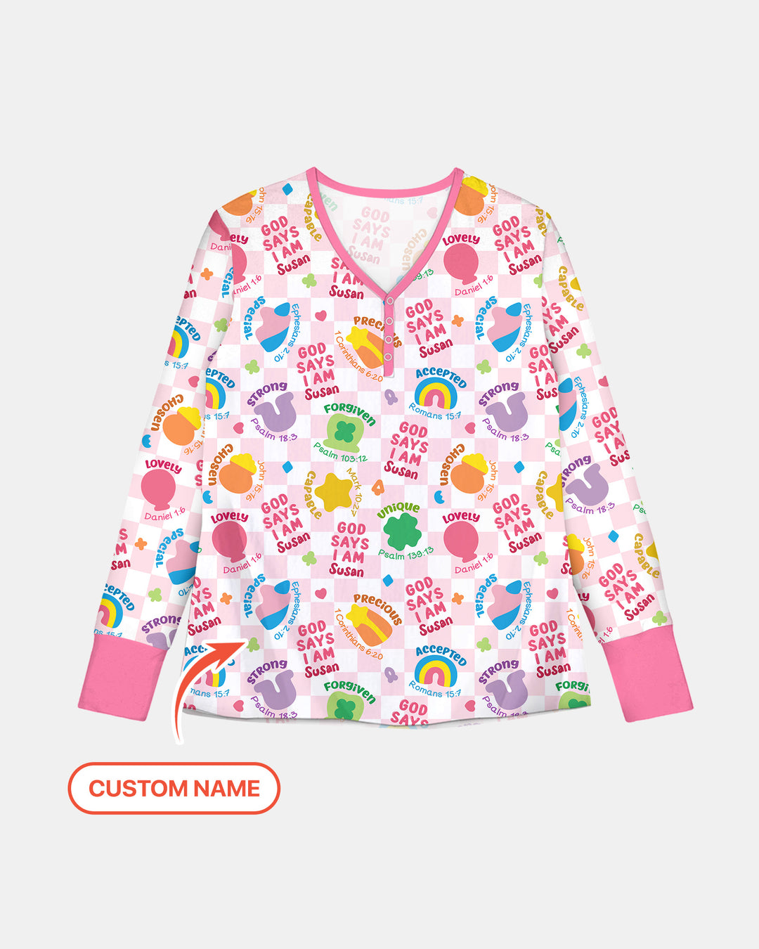 God Says I Am St. Patrick’s Day Custom Name Family Matching Women Pajama Set