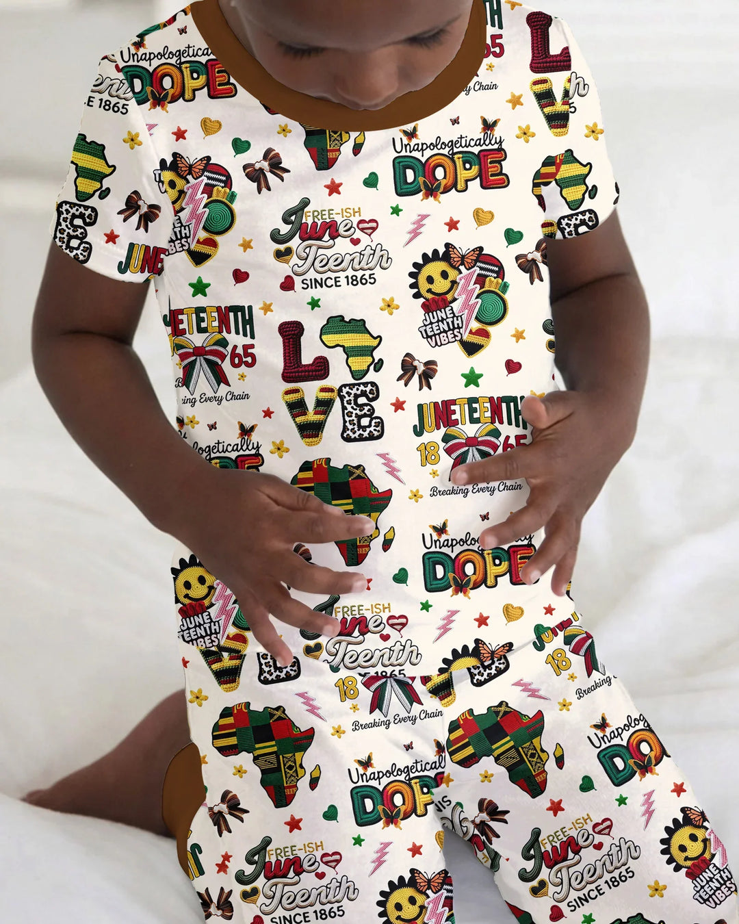 Juneteenth Breaking Every Chain Bamboo Two Piece Short Sleeve Pajama Set