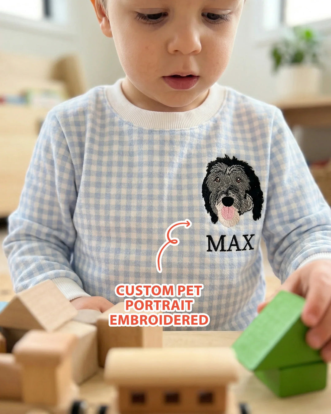 Custom Embroidered Pet Bamboo Crewneck Sweatshirt