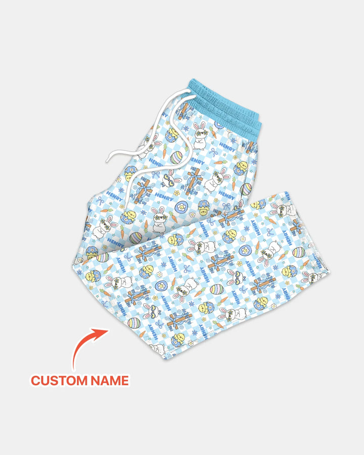 Custom Name Retro Easter Men's Pajama Set