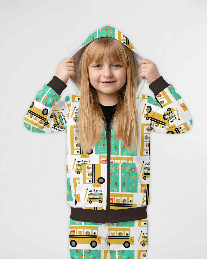 School Bus Adventures Bamboo Zip Hoodie