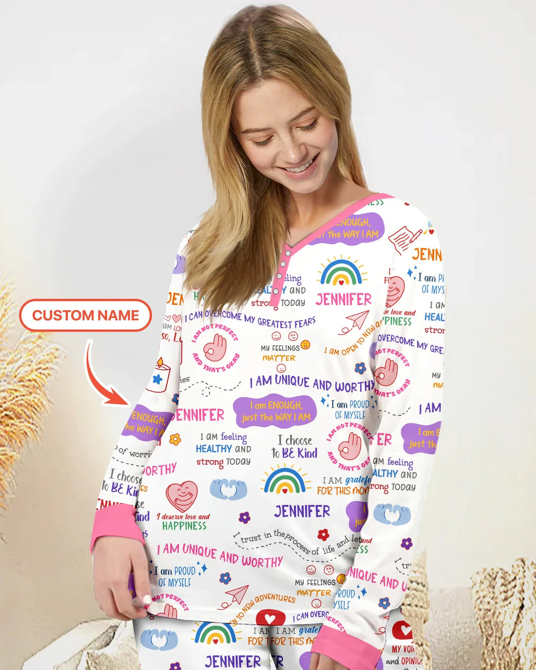 Daily Affirmations Matching Mommy & Baby Bamboo Women Pajama Set