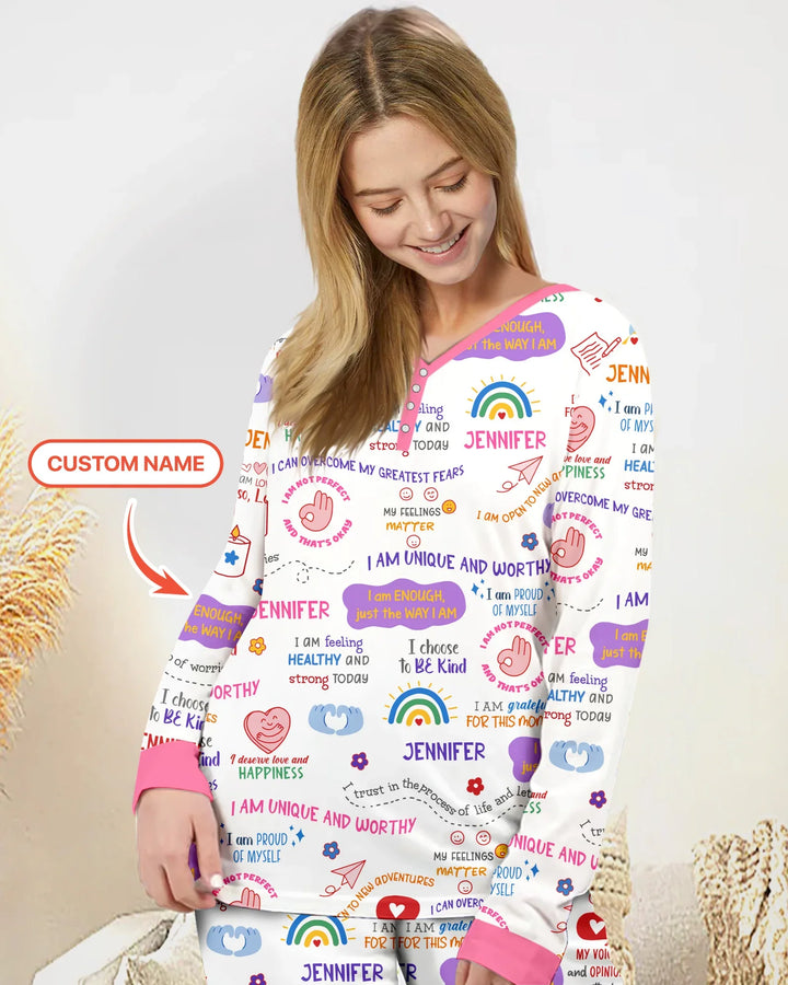 Daily Affirmations Matching Mommy & Baby Bamboo Women Pajama Set