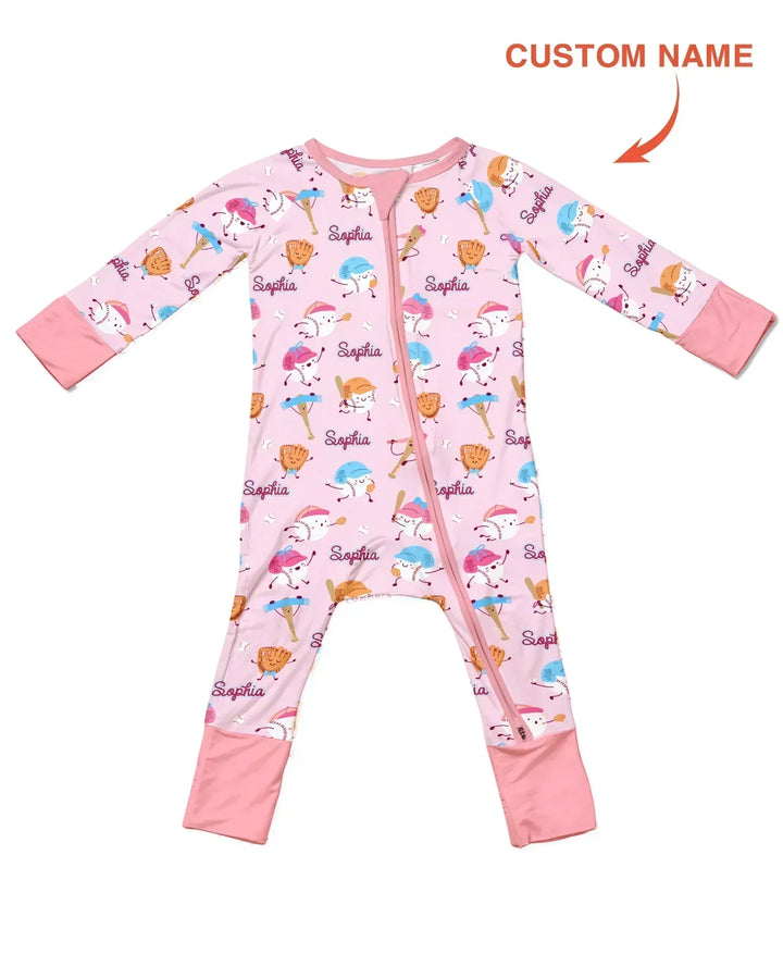Custom Name Ballparl Family Matching Bamboo Convertible Zippy