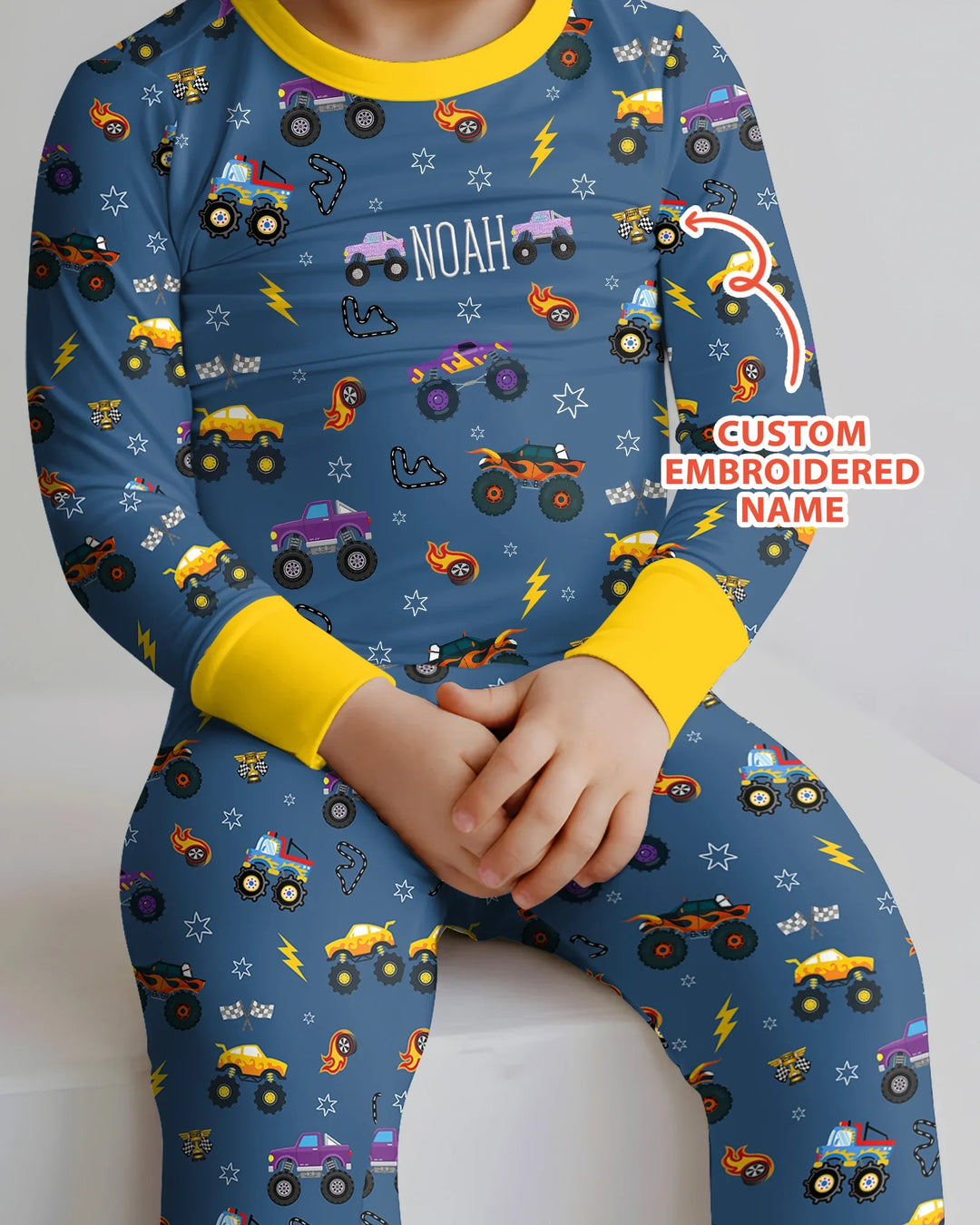 Zweiteiliges Langarm-Pyjama-Set mit Sommerfrüchten