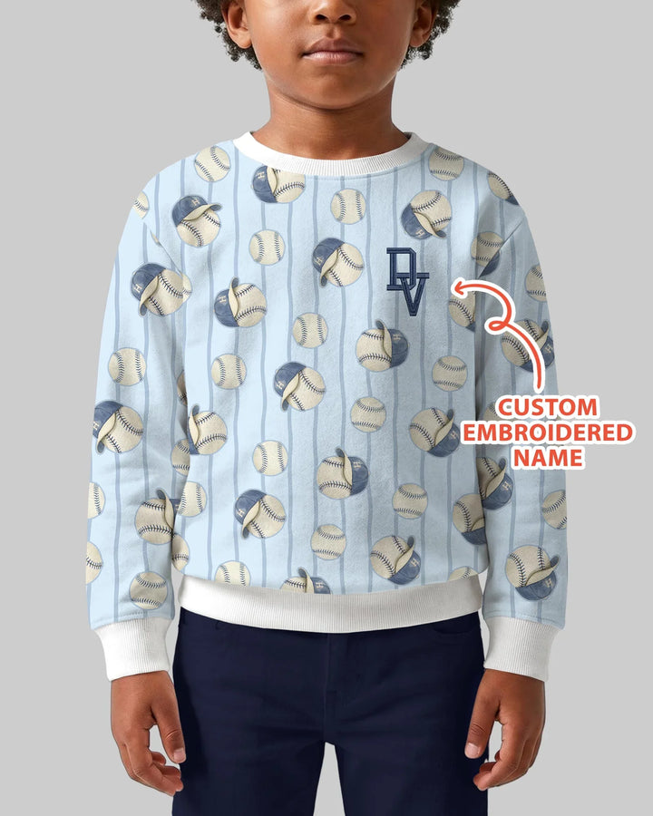 Custom Embroidered Baseball Bamboo Crewneck Sweatshirt