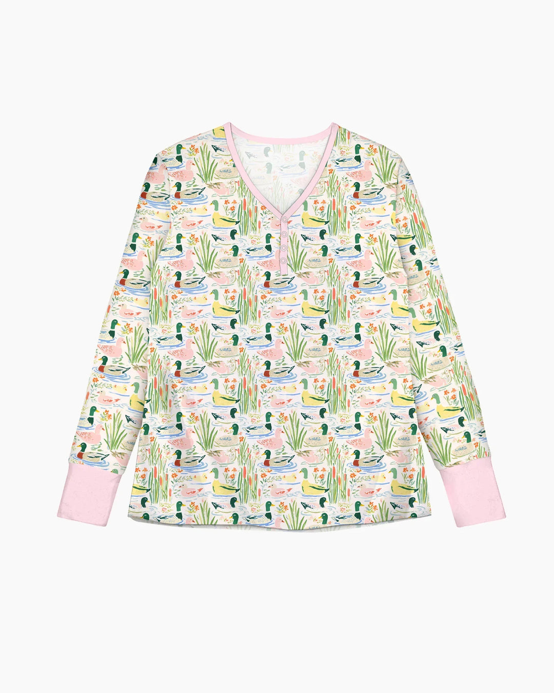 Whimsical Mallard Duck Custom Bamboo Women Pajama Set