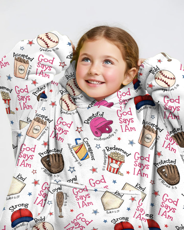 Christian Baseball Wearable Blanket Hoodie