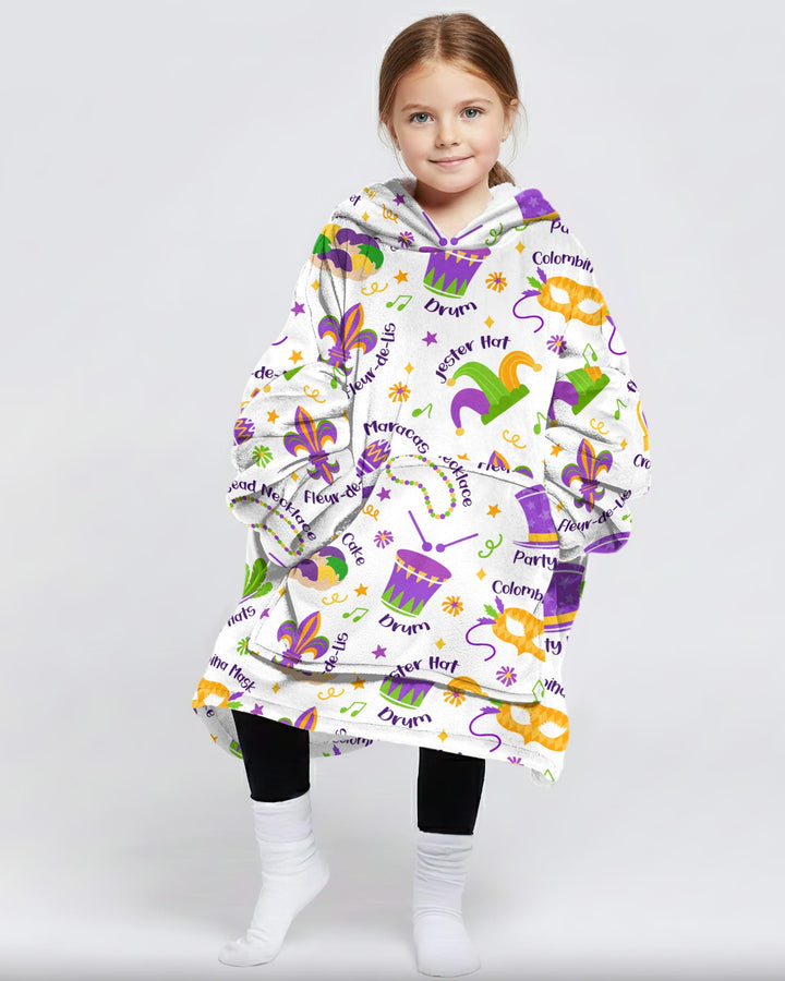 Mardi Gras Family Matching Blanket Hoodie