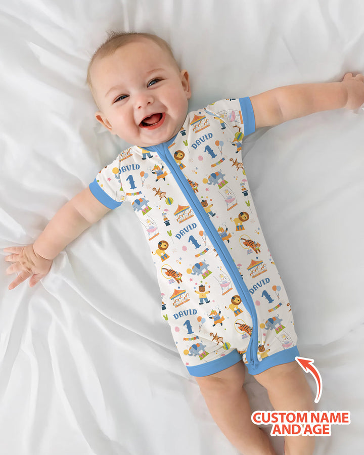 Plantilla PERSONALIZADA de Bambú Pijama Corto con Cremallera