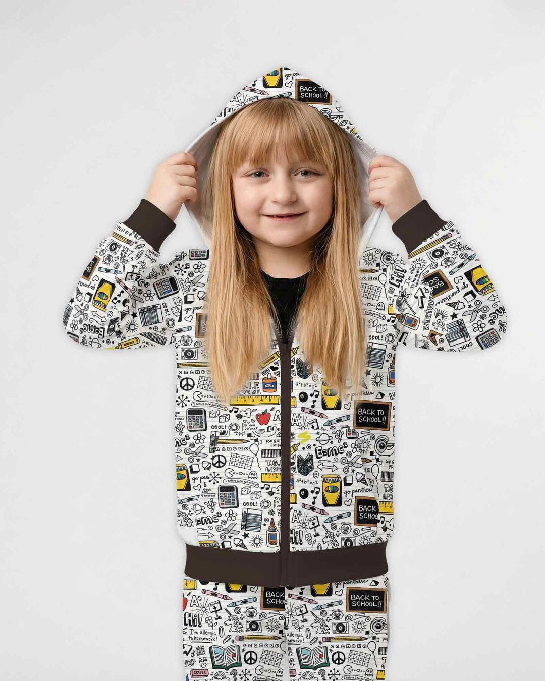 School Days Doodles Bamboo Zip Hoodie
