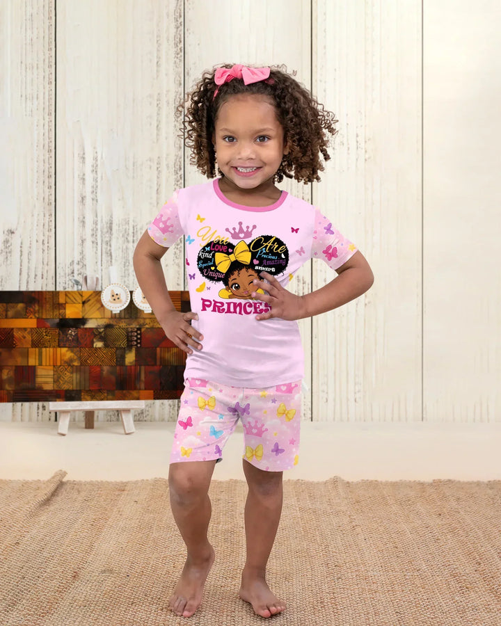Afro Princess You Are Beautiful Bamboo Two Piece Short Sleeve Shorts Pajama Set