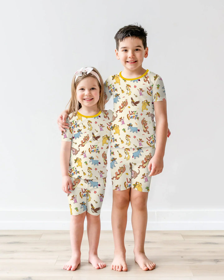 Let's Fiesta Bamboo Two Piece Short Sleeve Shorts Pajama Set