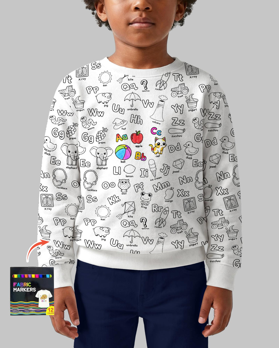 All Colorable Alphabet Crewneck Sweatshirt