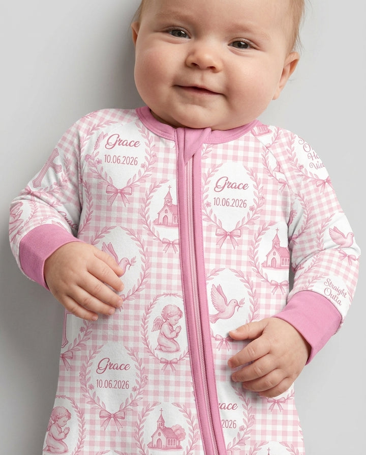 Custom Name Baptism Straight Outta Holy Water Bamboo Convertible Zippy