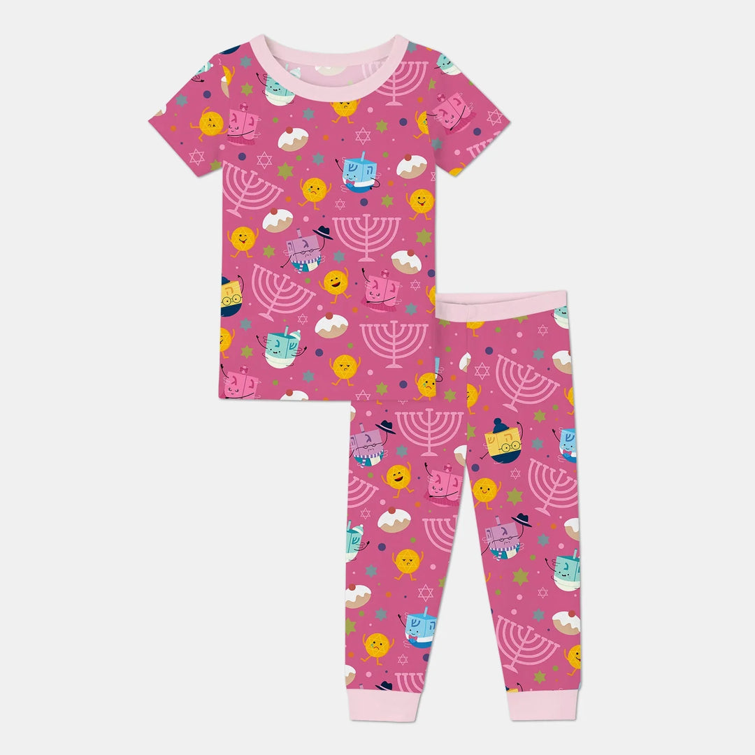 Hanukkah Little Dreidel Family Two Piece Short Sleeve Pajama Set