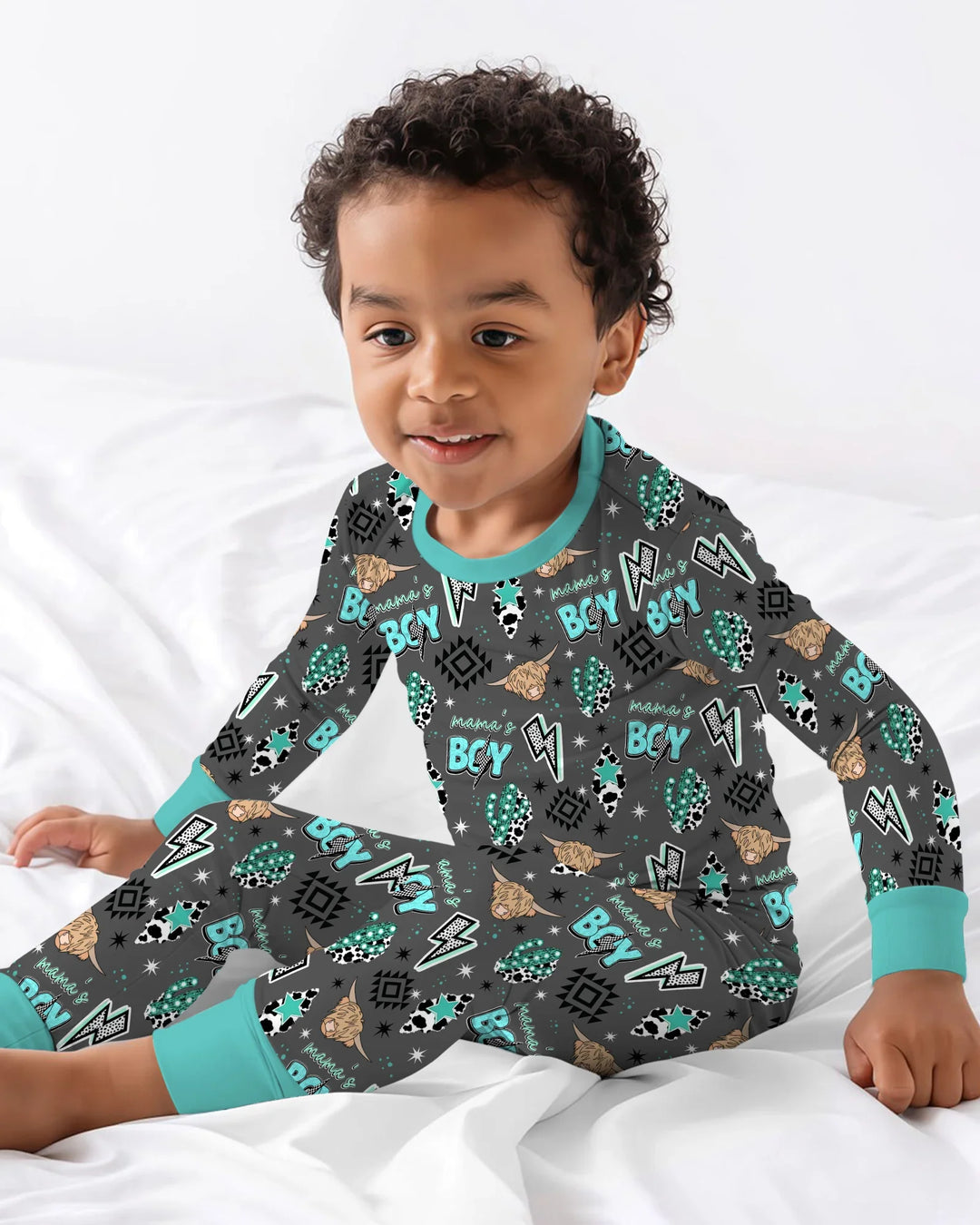 Western Mama & Me Matching  Bamboo Two Piece Long Sleeve Pajama Set