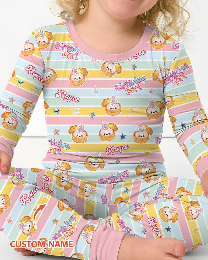 Zweiteiliges Langarm-Pyjama-Set mit Sommerfrüchten