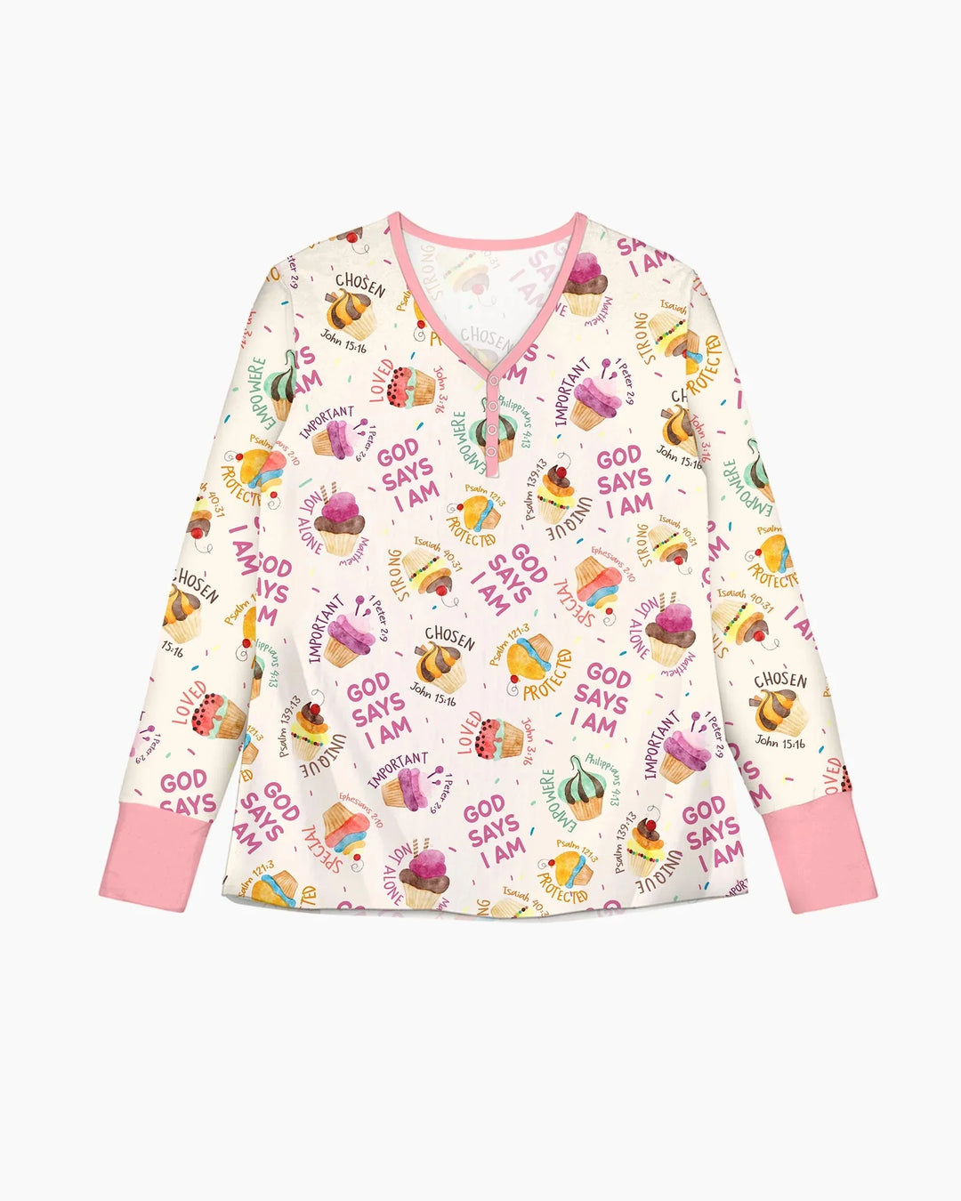 Cute Cupcake God Says I Am Bamboo Women Pajama Set