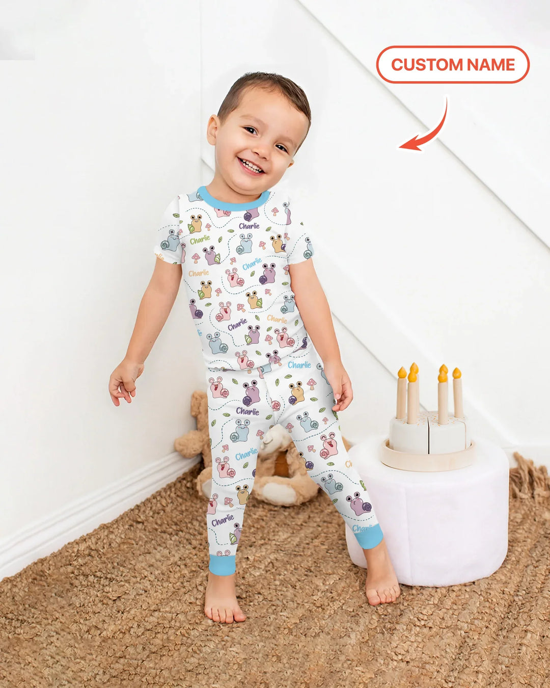 Custom Name Snailed it! Bamboo Two Piece Short Sleeve Pajama Set