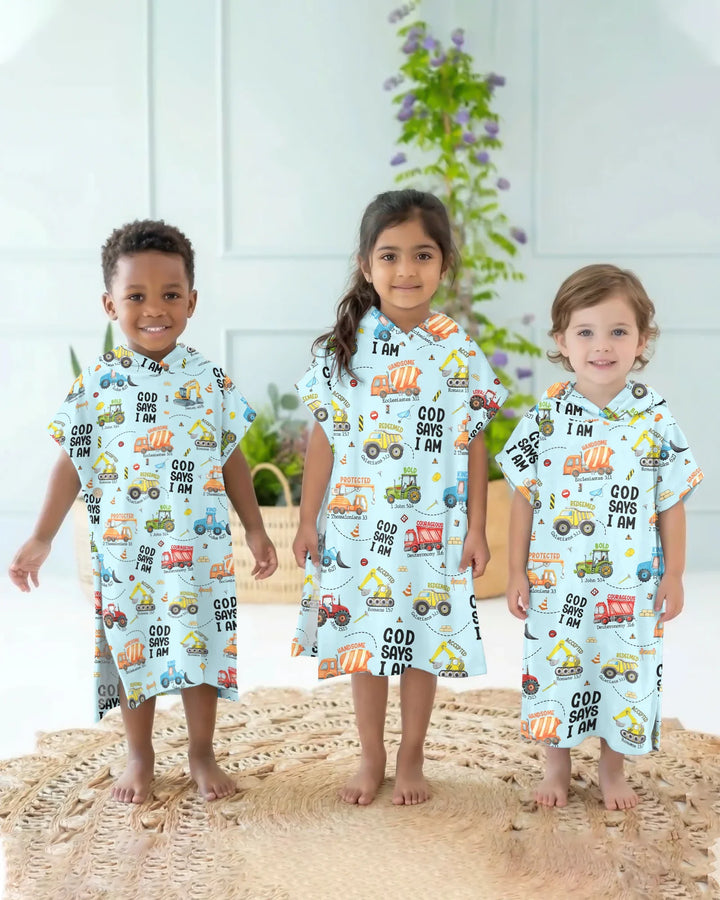 God Says I Am Boy Bamboo Swim Poncho