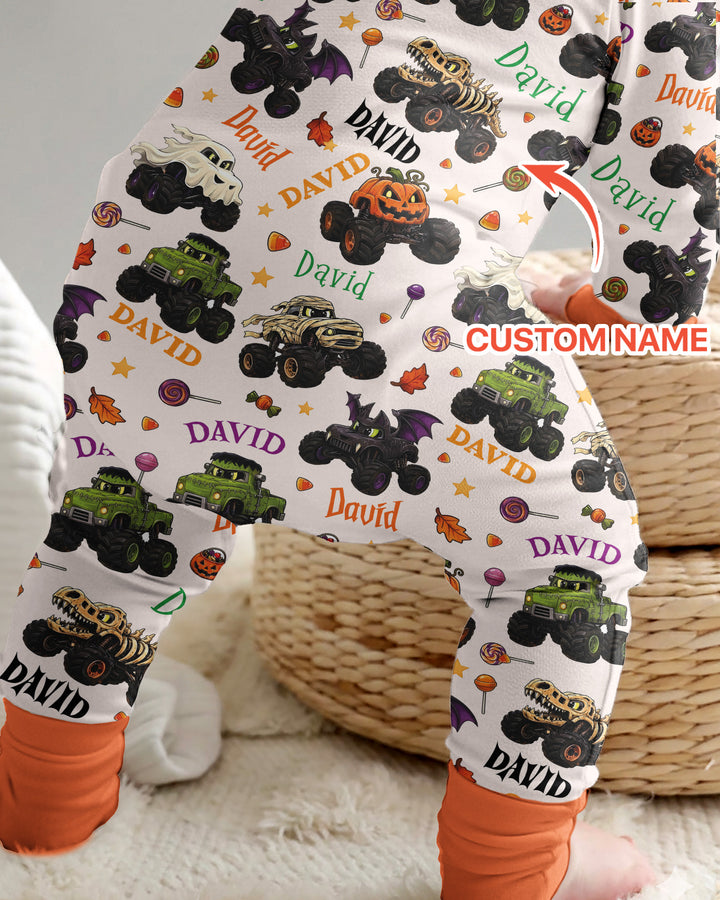 Spooky Monster Truck Custom Name Bamboo Convertible Zippy