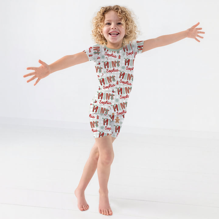 Zweiteiliges Pyjama-Set mit kurzen Ärmeln und Shorts im Sommer-Design